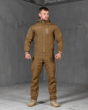 Тактический зимний костюм 3в1 SoftShell штаны+куртка+кофта 2XL койот (89736)