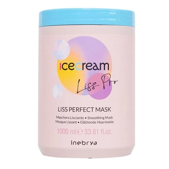 Разглаживающая маска для жестких и непослушных волос Inebrya Ice Cream Liss-Pro Liss Perfect Mask, 1000 мл