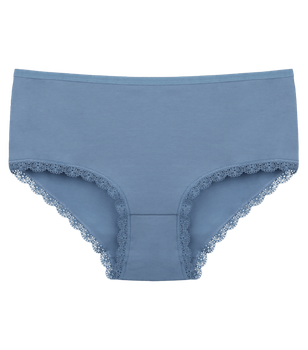 Высокие трусы большого размера с кружевом - Donella - 2571PD9 - 8XL - Джинсовый