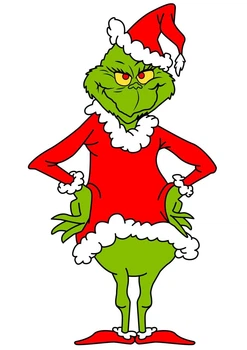 Ростова наклейка на Новий Рік "Грінч - викрадач Різдва. Grinch" 80 см - без контурної обрізки