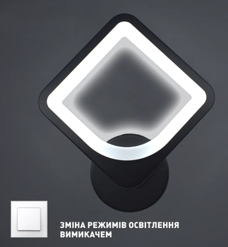 Светодиодный светильник бра TETRA 22W S-200х44-BLACK/WHITE-220-IP20