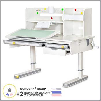 Дитячий стіл Mealux Montreal 2 White з полицею Multicolor (арт. BD-670-2 WG з полицею)