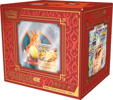 Zestaw kart Pokemon Company International Pokemon TCG Charizard Ex Super Premium Collection z figurką (edycja angielska) (0196214112001)