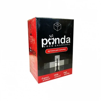 Кокосове вугілля "Panda XL Black" для кальяну, що швидко розпалюється, 1 кг, 72 штуки