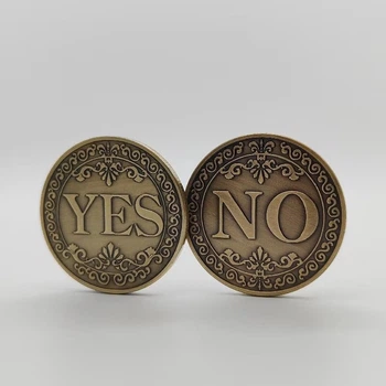 Сувенірна подарункова монета Yes/No (Так/Ні), монета для прийняття рішень, сувенір, у чохлі-капсулі, бронза