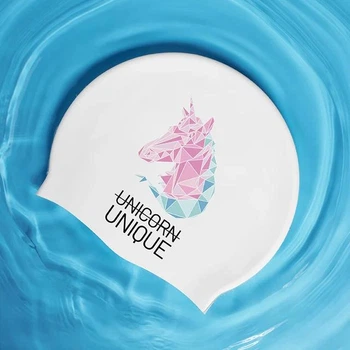 Шапочка для плавання дитяча Copozz Silicone білий Unicorn YM-31204
