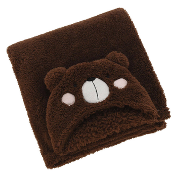 Плед с капюшоном Home & Styling Collection Teddy с ушками 70 x 100 см Коричневый (5902973439571)