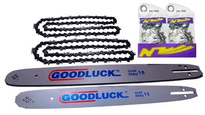 2 Шины и 2 цепи. Комплект GoodLuck - NZ на 45 и 40 размер, 72-64 звена, 36-32 режущих зуба