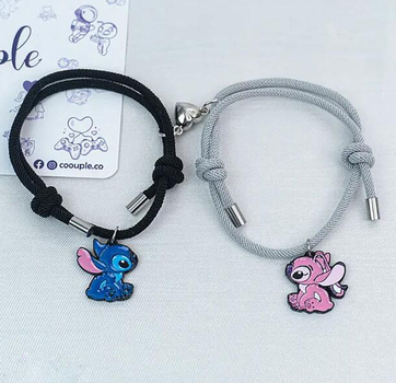 Парні браслети для дівчаток, для подруг, для пари Ліло і Стіч (Lilo and Stitch) на магніті (II) 33578