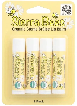 Набор органических бальзамов для губ Sierra Bees Organic Creme Brulee Lip Balms 4 шт по 4.25 г (898220013029)