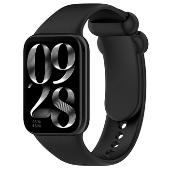 Ремінець силіконовий MRK для Mi Band 8 Pro/Xiaomi Redmi Watch 4 Чорний з металевим кріпленням (mrk3343)