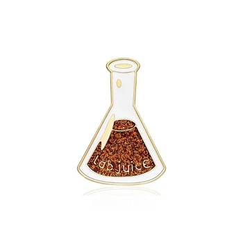 Значок (пин) BROCHE брошь бижутерия Медицина Колба коричневый BRGV114527