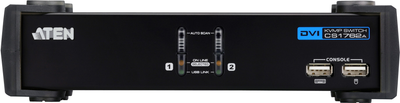 Przełącznik KVM ATEN CubiQ USB 2.0 DVI Black (CS1762A)