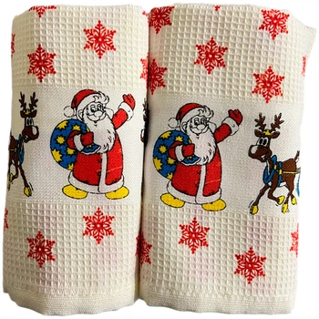 Набор 2 вафельных полотенец Nilteks Towels кухонные 40x60 см New Year (TC303375647)