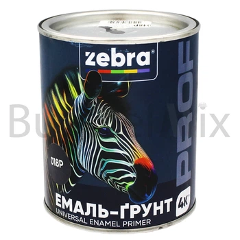 Емаль-ґрунт алкідна ZEBRA PROF 018Р 0,8 кг темно-сіра