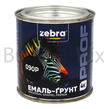 Емаль-ґрунт алкідна ZEBRA PROF 090Р 0,25 кг чорна
