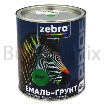 Емаль-ґрунт алкідна ZEBRA PROF 034Р 0,8 кг світло-зелена