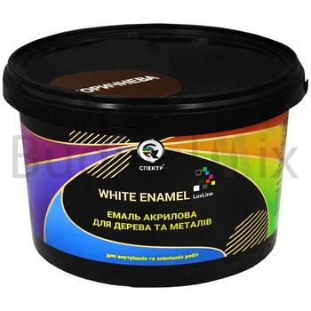 Емаль акрилова для дерева та металу Спектр Lux Line White Enamel 2 кг коричнева глянцева