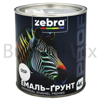 Емаль-ґрунт алкідна ZEBRA PROF 010Р 0,8 кг біла