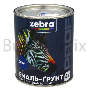 Емаль-ґрунт алкідна ZEBRA PROF 055Р 0,8 кг синя