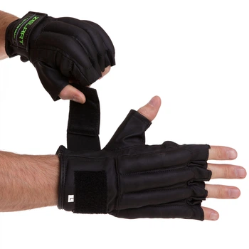 Снарядные перчатки тренировочные шингарты Zelart Fighting Gear 3087 размер XL Black-Green