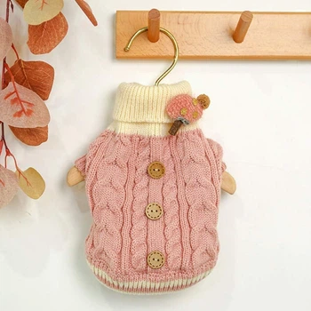 Вязаный свитер Derby Classic Dog Winter Sweater Pink для собак, кошек, щенков, S Розовый