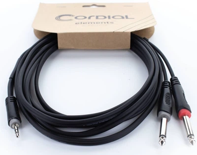 Коммутационный кабель mini Jack 3,5 stereo — 2x Jack mono 6.3 1.5м Cordial EY 1,5 WPP
