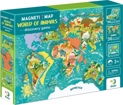 Магнитная карта мира DoDo Животные (4823115908681)