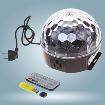 Диско шар MUSIC BALL с USB+SD+Blueеtooth ART-212 флешка + пульт Черный