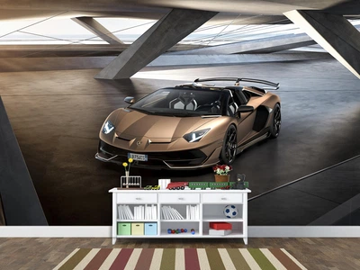 Фотошпалери флізелінові 3д Upstream Lamborghini Aventador Gold 368х245 см (S5CAR-018/7)