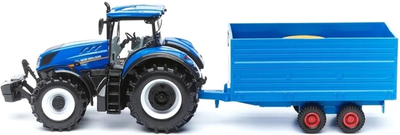 Traktor BBurago New Holland T7.315 z przyczepą i belami słomy (4893993013623)