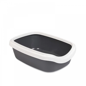 Туалет для котів з бортом Природа Comfort L 41*30*13,5 см (сірий)