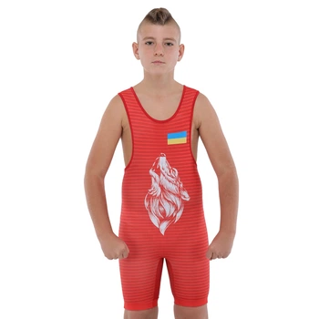 Трико для борьбы детское Ukraine SP-Sport 6606 размер 5XS (138-142см) Red