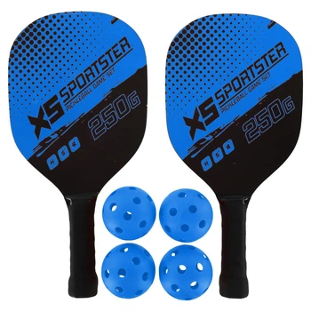 Набор для пиклбола Xs-Sportster 250G 2 ракетки + 4 мяча с чехлом Blue-Black
