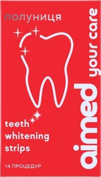 Відбілюючі смужки AIMED Teeth Whitening Strips 28 шт на 14 процедур Смак Полуниця (AI-TWS28_stb)
