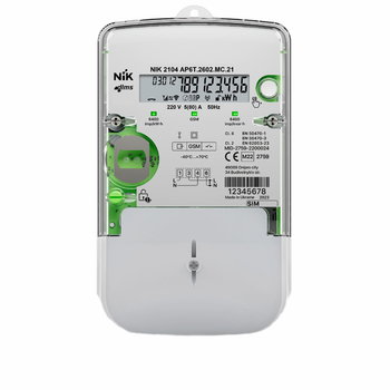 Лічильник NIK 2104 AP6T.2602.MC.21 220В 5(80)А (А±) GSM/GPRS однофазний багатотарифний під зелений тариф
