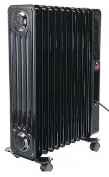 Электрический сенсорный масляный обогреватель с Wi-Fi и вентилятором Powermat GOL 1000-2500 Вт, напольный эко-радиатор для отопления помещений до 30 кв.м, 11 секций