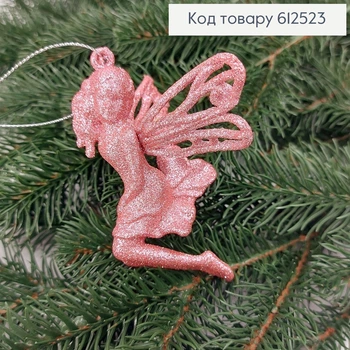 Новорічна фігура Блиск Фея на квітці РОЖЕВА, 11*10см, Украина