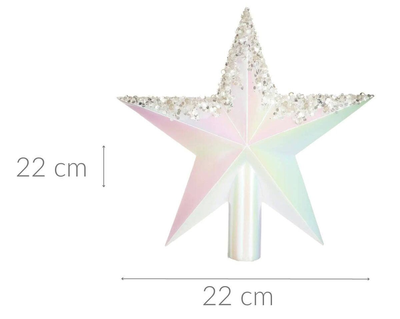 Ozdoba choinkowa Atmosphera Gwiazda na czubek choinki 22 cm biala (3560231604462)