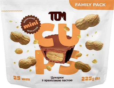 Цукерки Том з арахісовою пастою в молочному шоколаді 225 г (4820238650312)