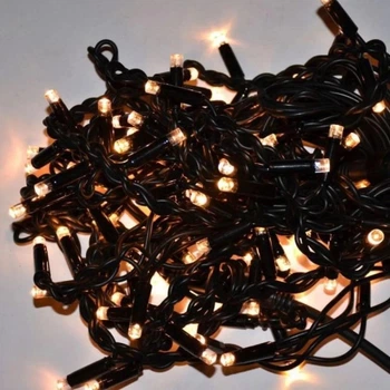 Гирлянда уличная Бахрома LED 350, теплый белый, чёрный провод 1-175