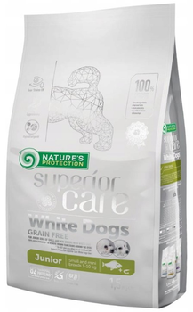 Сухий корм для собак Nature's Protection Superior Care White Dogs Grain Free Junior Small and Mini Breeds з білою рибою 1.5 кг (4771317458292)