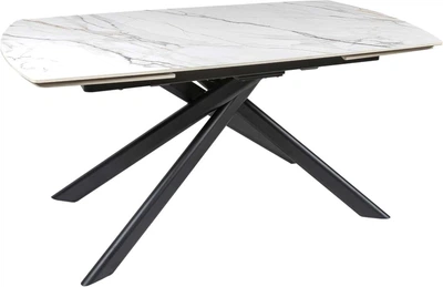 Обеденный стол HESTIA B5609A 160(240)x90x77 см Золотой с белым + песчано-черный, матовое покрытие (АР000107624)