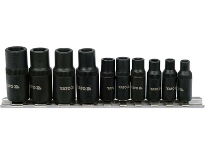 Різьбонарізні перехідники YATO; з квадратами 1/4" і 3/8", №1-8, 10 шт. [10]