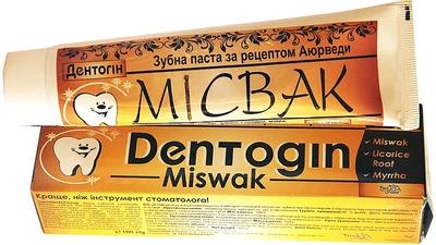 Зубна паста за рецептом Аюрведи "Дентогін. Місвак" Triuga Herbal 100g (100g) (744996-671074-2)