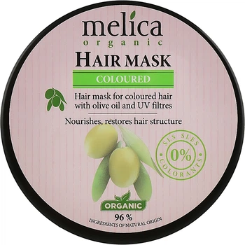 Маска для окрашенных волос с оливковым маслом и УФ-фильтрами - Melica Organic Coloured Olive Oil UV Filters Hair Mask 200ml (350ml) (948420-1128367319-2)