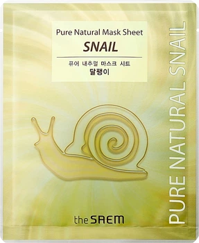 Маска для обличчя тканинна з муцином равлика The Saem Pure Natural Mask Sheet Snail 21ml