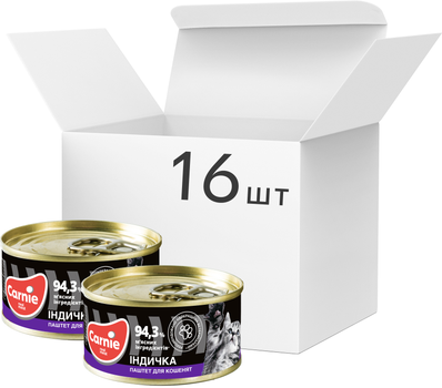 Влажный корм для котят Carnie паштет мясной с индейкой 100 г