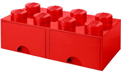 Pudełko do przechowywania klocków konstrukcyjnych LEGO Brick Drawer 8 z szufladami Czerwone (5006131)