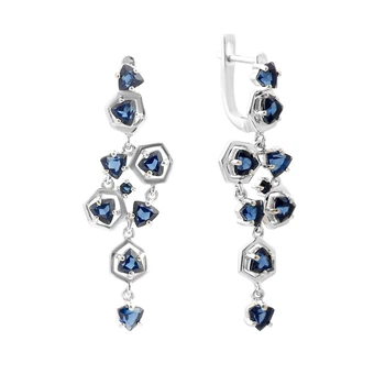 Серебряные серьги с сапфиром nano 3.625ct (2174660)